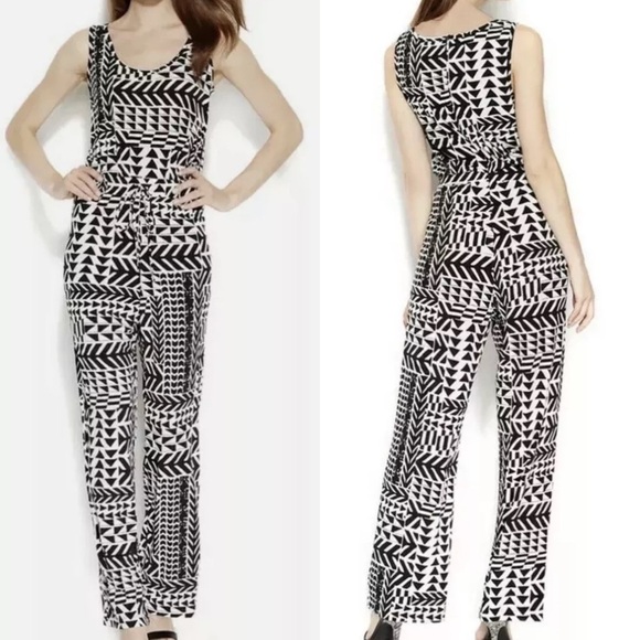 Calvin Klein NEW One Piece Wide Leg Tribal Print Jumpsuit Sz 6
